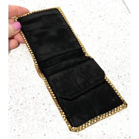 Vintage ladies wallet mid century golden metal mesh bifold coin pocket retro - Picture 4 of 7